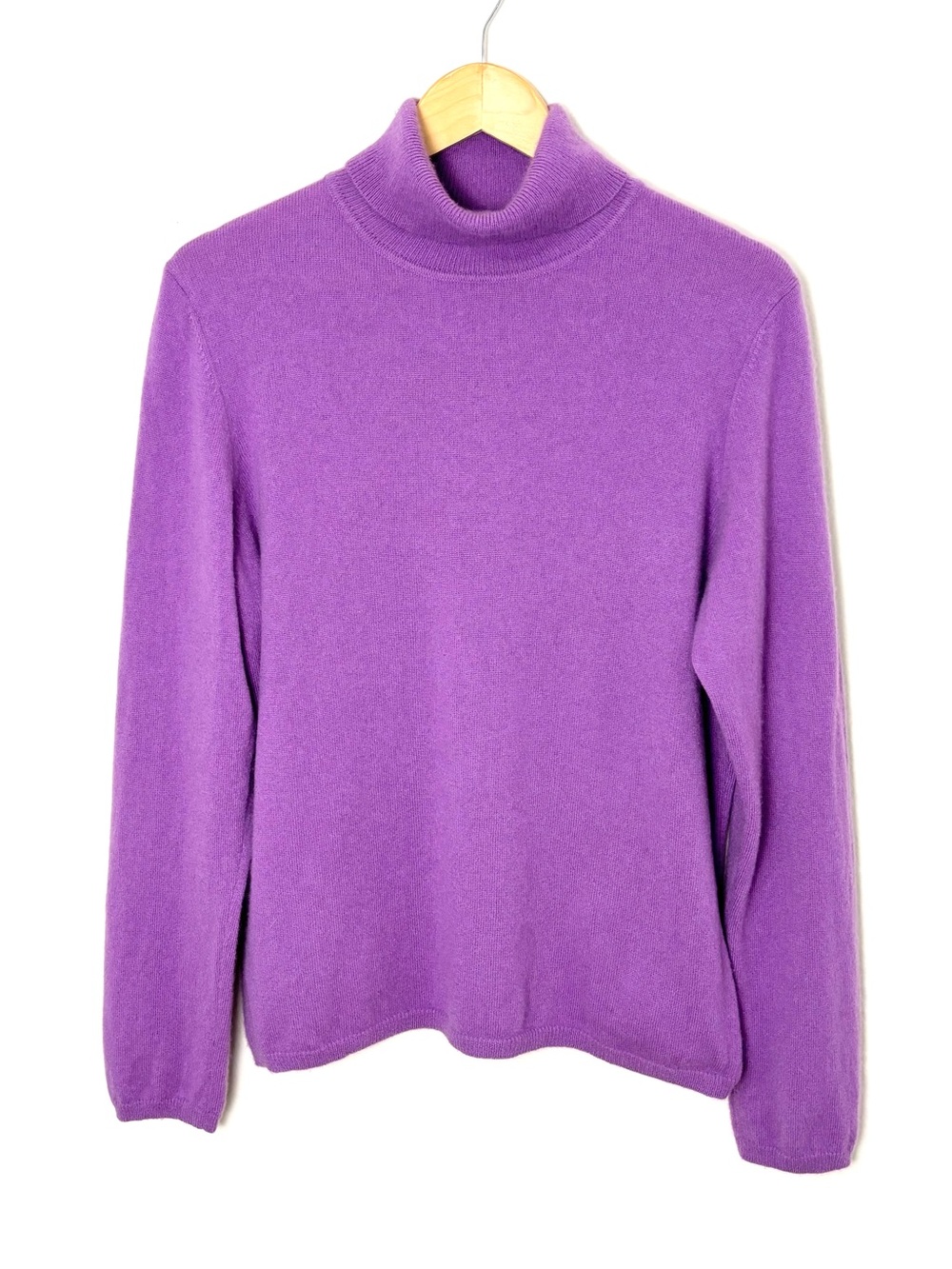 Charter Club 2-Ply 100% Cashmere Turtleneck Sweater Lavender Purple XL